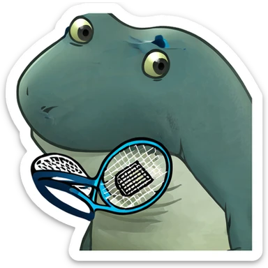 Un tiburón con tenis azules  sticker