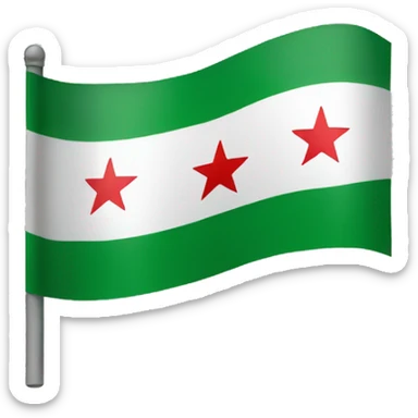 green syrian flag. 3 stars sticker