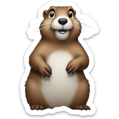 Groundhog predicting weather sticker
