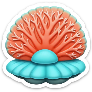 Coral cyan sticker