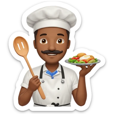 Food Truck Chef black man sticker