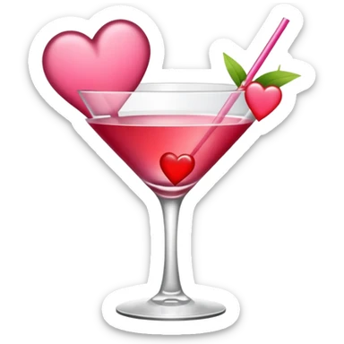 galentines red and pink cocktail with heart sticker