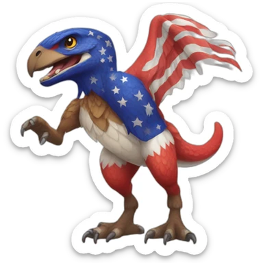 a patriotic raptor sticker