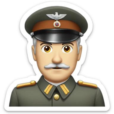White German military man 1940 square mustache sticker