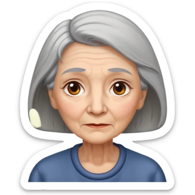 old lady with a longing expression sticker