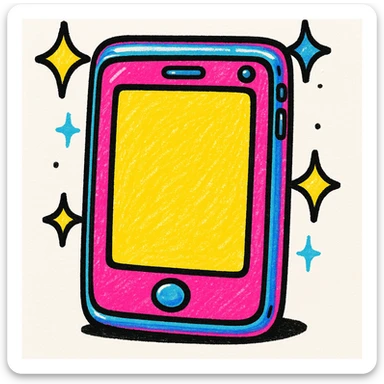 pink iPad in y2k style, metallic accents, sparkles sticker