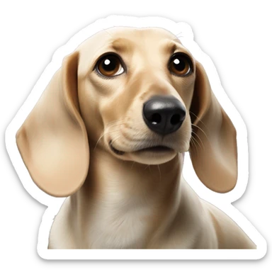 ￼A blonde dachshund howling at a full moon sticker