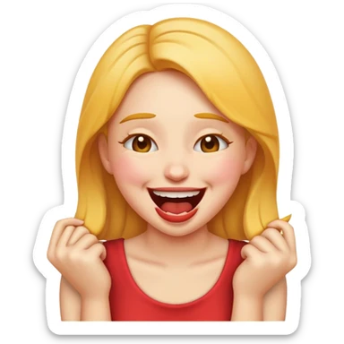 girl emoji choking herself ehile laughing sticker