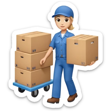 Box Carrier + dolly, Apartment Movers. sticker