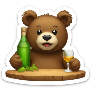 Ours qui bois de l'alcohol sticker
