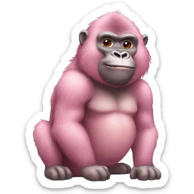 Gorilla kiss pig sticker