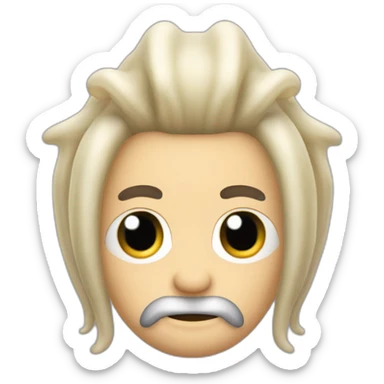 a squid with spikes bleached hair and a goatee sticker