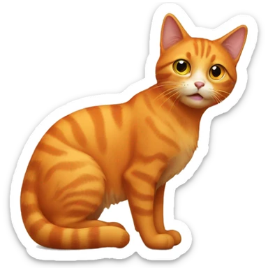 fall orange cat sticker