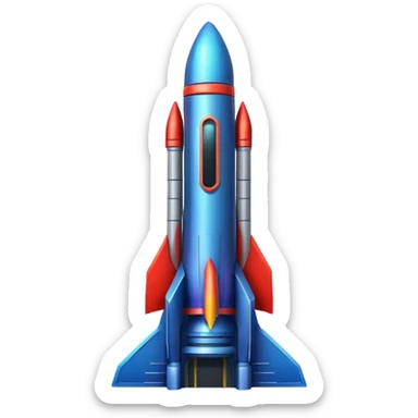 cyberpunk realistic neon rocket-building in space sticker