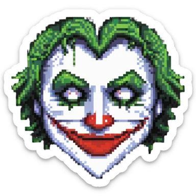 heart with joker face features sticker