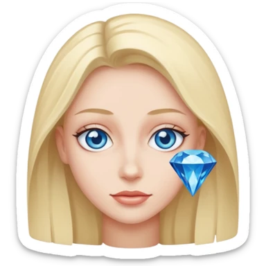Blue diamond eyes sticker