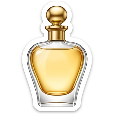 perfume bottle with gold cap sticker