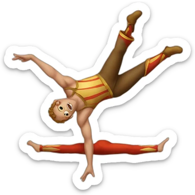 medieval circus acrobat doing a backflip sticker