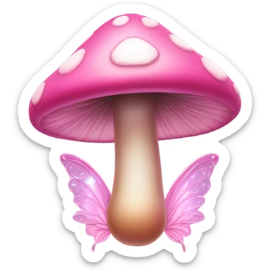 Pink bong mushroom fairy themed sticker