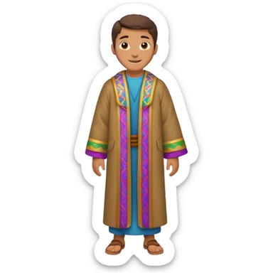 full length joseph from bible wearing coat of many colors sticker