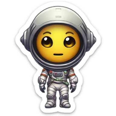 alien astronaut scifi roguelike rpg style inspired by slay the spire digital art sticker