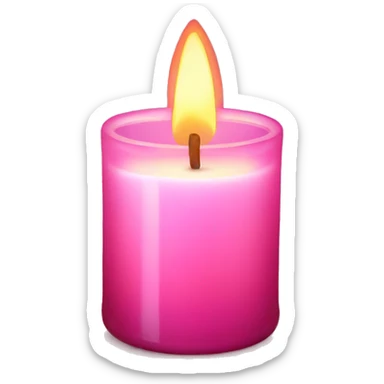 Pink glass candle with warm light sticker