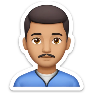 Indian man 25 years old fade hair cut no mustache sticker