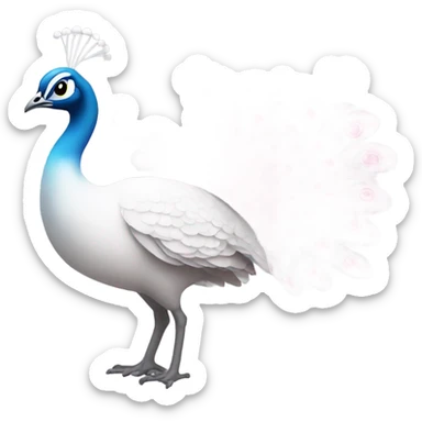 a white and light pink peacock sticker