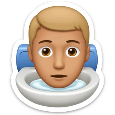 A head in a toilet male sticker