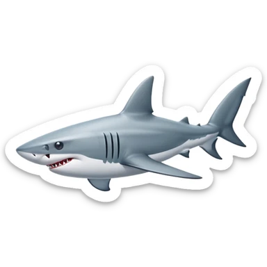 a shark with a nike sneaker sticker
