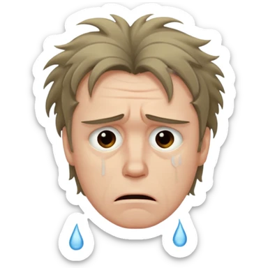 distraught man sticker