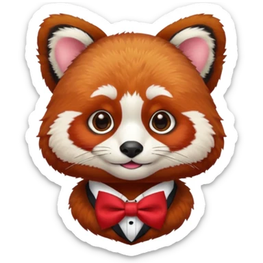 red panda with red bow tie sticker