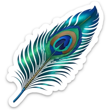 Single Peacock feather sticker