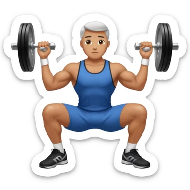 male goblet squat in gym sticker
