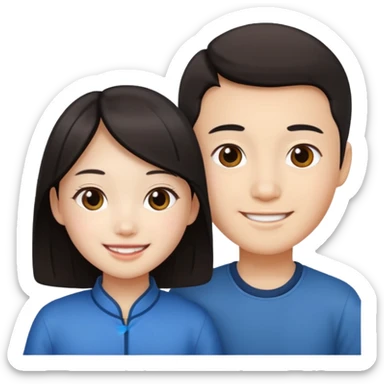 Chinese girl and chinese boy sticker