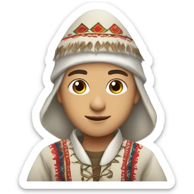 A person dressed in a traditional ingush costume. sticker