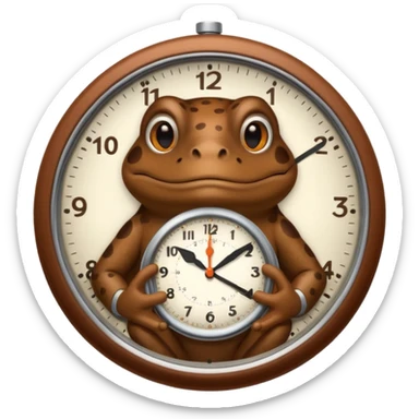 bufo adjusts clock to 4 o clock sticker