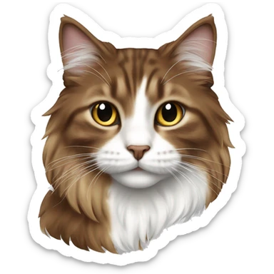 spenny cat brown and white long haired sticker