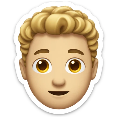 Emoji holding hans up while Looking to the right with a slight grin  sticker