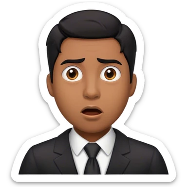 Black-haired male lawyer is surprised sticker