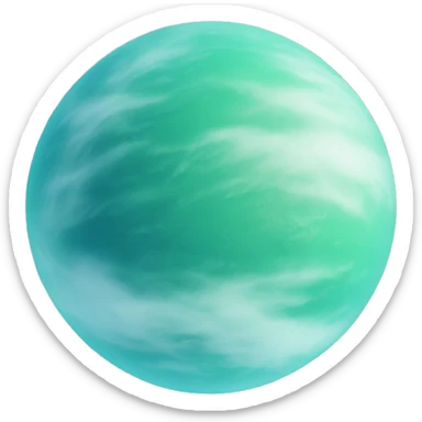 Pastel blue green planet with fog  sticker