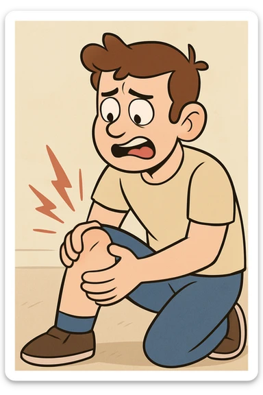 knee, cartoon style, simple and friendly, soft colors sticker