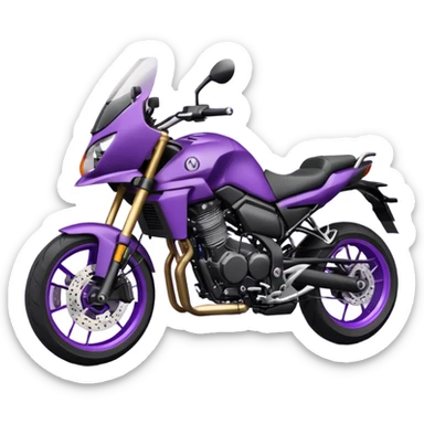 Créer un emoji copiable sur mon système iOS avec une moto mt07 noir mate / violet plus foncé que tu as et iridescent. le style de la mt07 doit être en sport. sticker