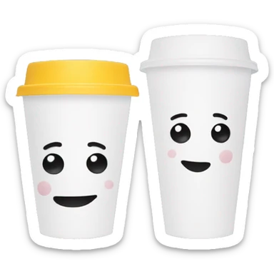 two styrofoam cups sticker