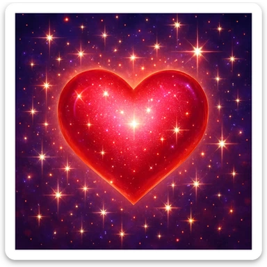 shiny heart with glittering sparkles sticker