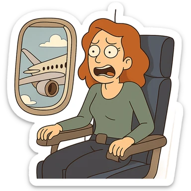 cartoon style airplane with engine under the wing sticker