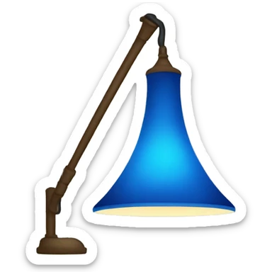 lamp with blue lamp shade sticker