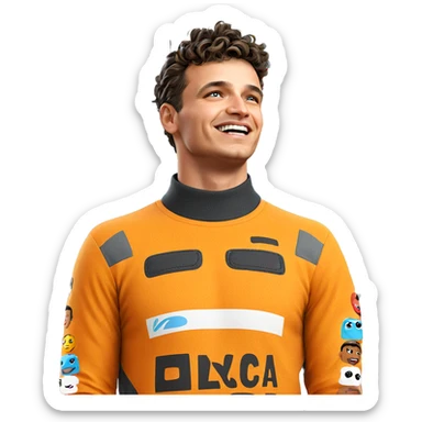 smiling solo male portrait sticker