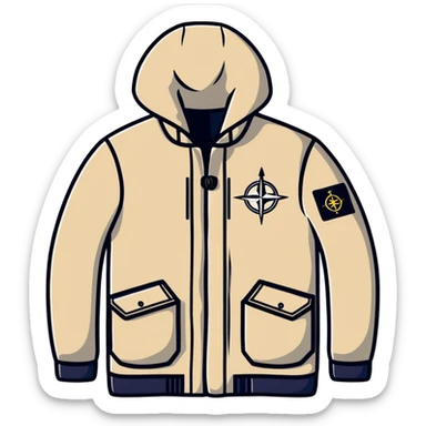 Stone Island casual jacket with compass badge sticker