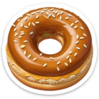 plain donut with sesame seeds sticker